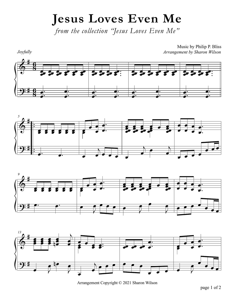 Jesus Loves Even Me Easy Piano scores gallery preview page 1