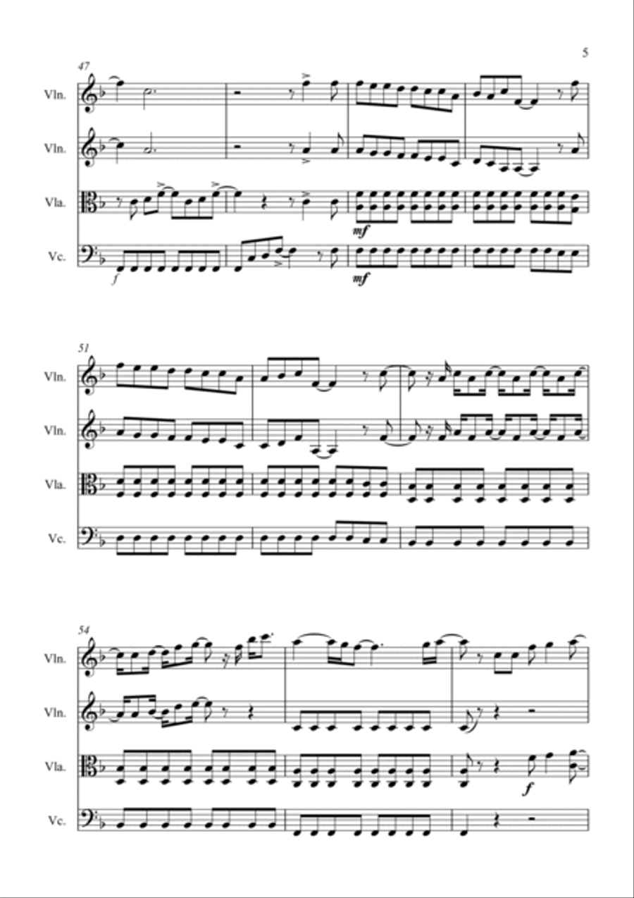 Just The Way You Are String Quartet scores gallery preview page 5
