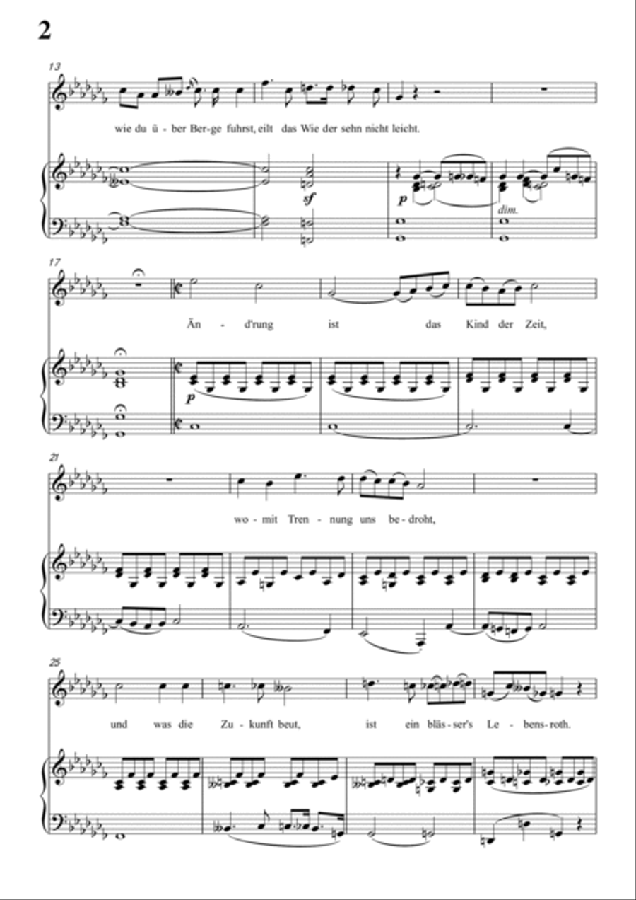 Schubert-Die Abgeblühte Linde(The Faded Linden Tree) in bA minor,for Vocal and Pno Voice scores gallery preview page 3