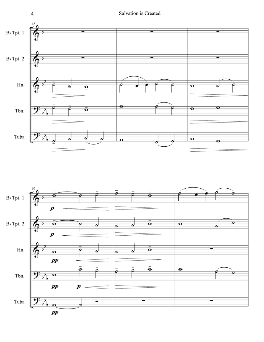 Salvation is Created - Brass Quintet Brass Quintet scores gallery preview page 5