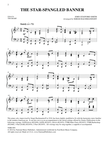 The Star-Spangled Banner (arr. Sergei Rachmaninoff) (ed. Tim Sharp)