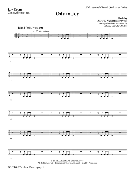 Ode To Joy (Does Not Match SATB 08752035) - Low Drum