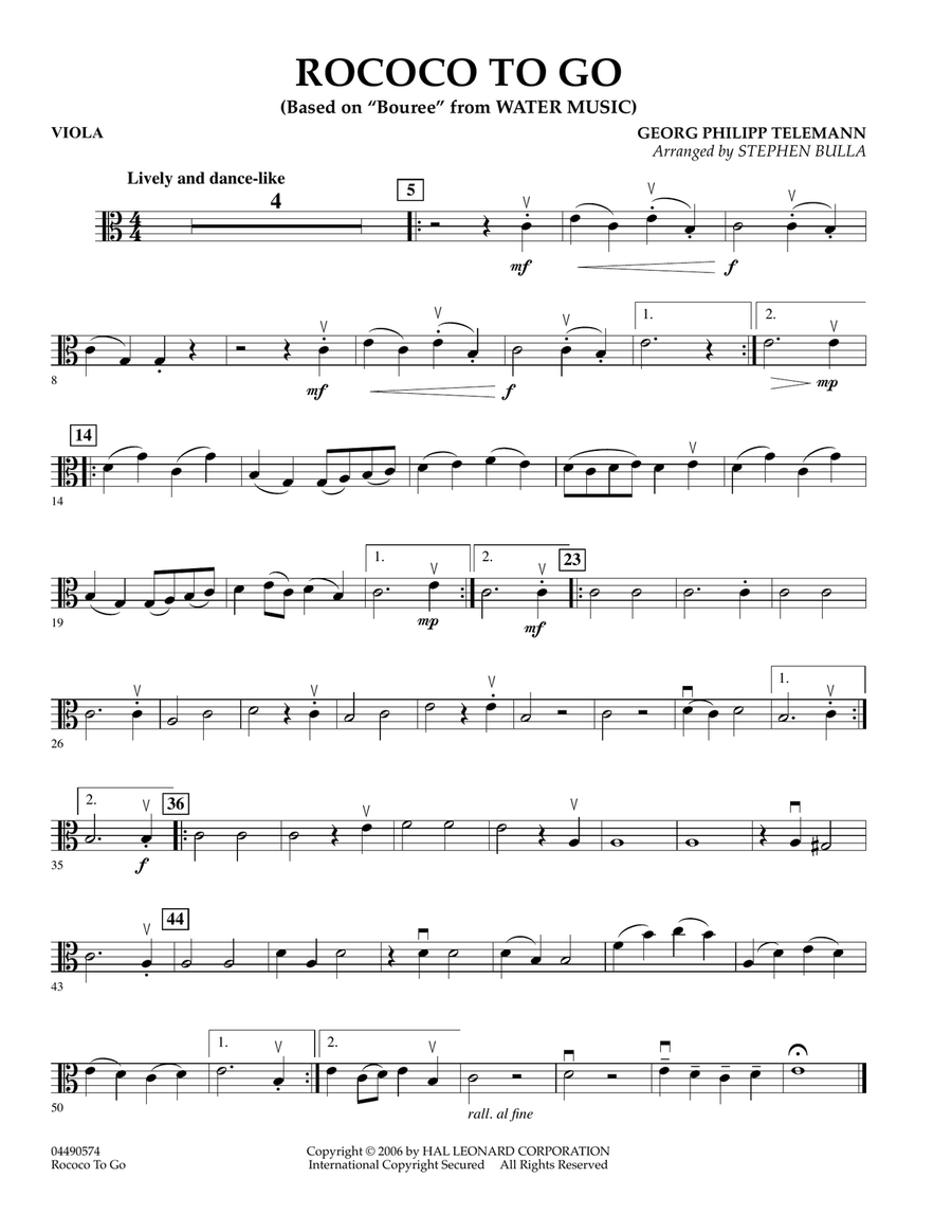 Rococo to Go - Viola Rococo to Go - Viola Orchestra scores gallery preview page 1