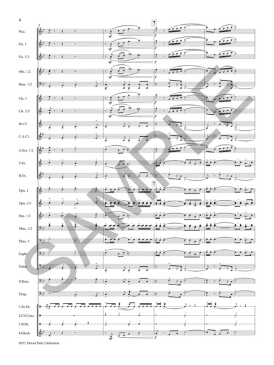 Dexter Park Celebration Dexter Park Celebration Concert Band scores gallery preview page 5