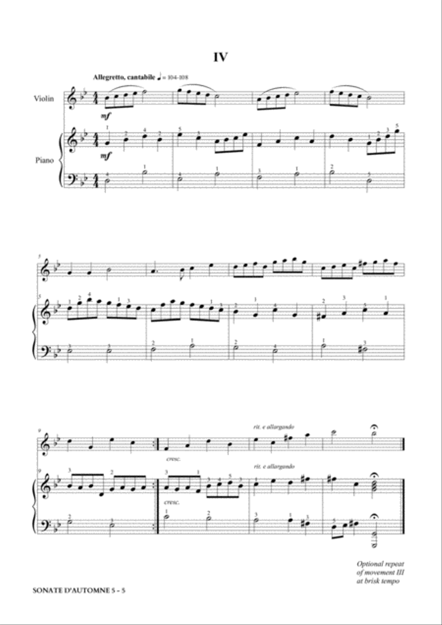 Sonate d'automne 4eme Mouvement String Duet scores gallery preview page 1
