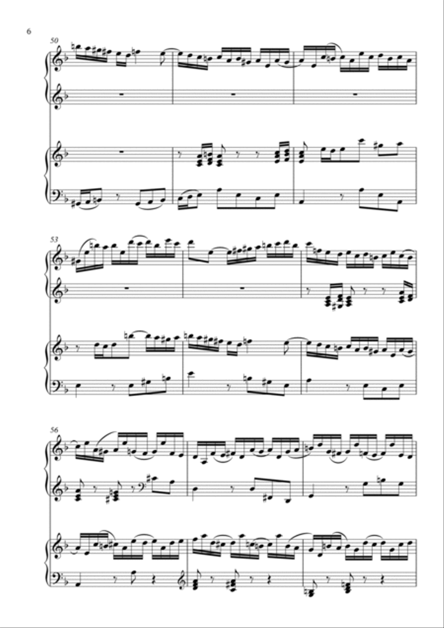 Double Violin Concerto in D minor (BWV 1043) - 3rd Movt - arranged for 2 pianos Violin Solo scores gallery preview page 6
