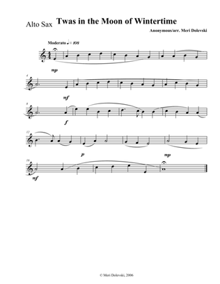 Book cover for Twas in the moon of Wintertime: E flat saxes (alto/baritone)/piano