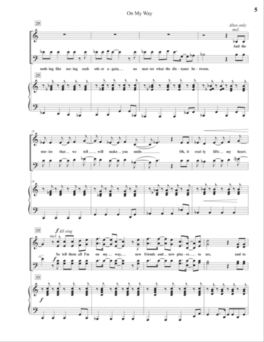On My Way 4-Part scores gallery preview page 5