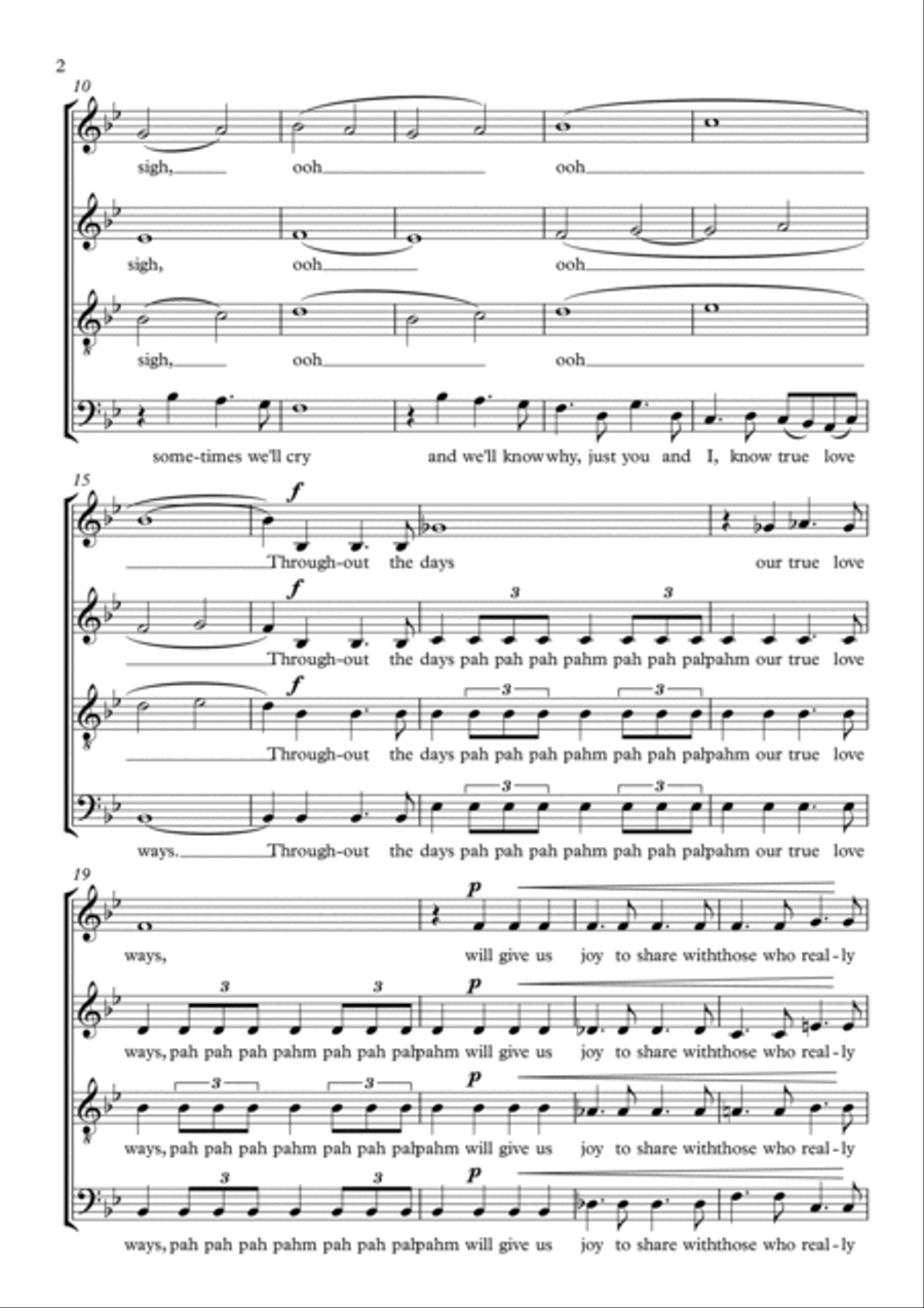 True Love Ways 4-Part scores gallery preview page 2