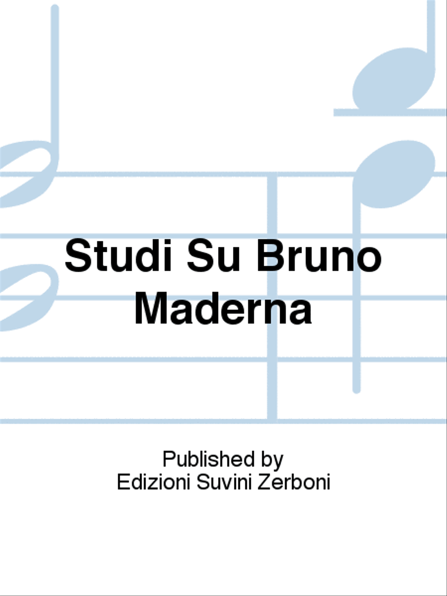 Studi Su Bruno Maderna Studi Su Bruno Maderna School and Community scores gallery preview page 1