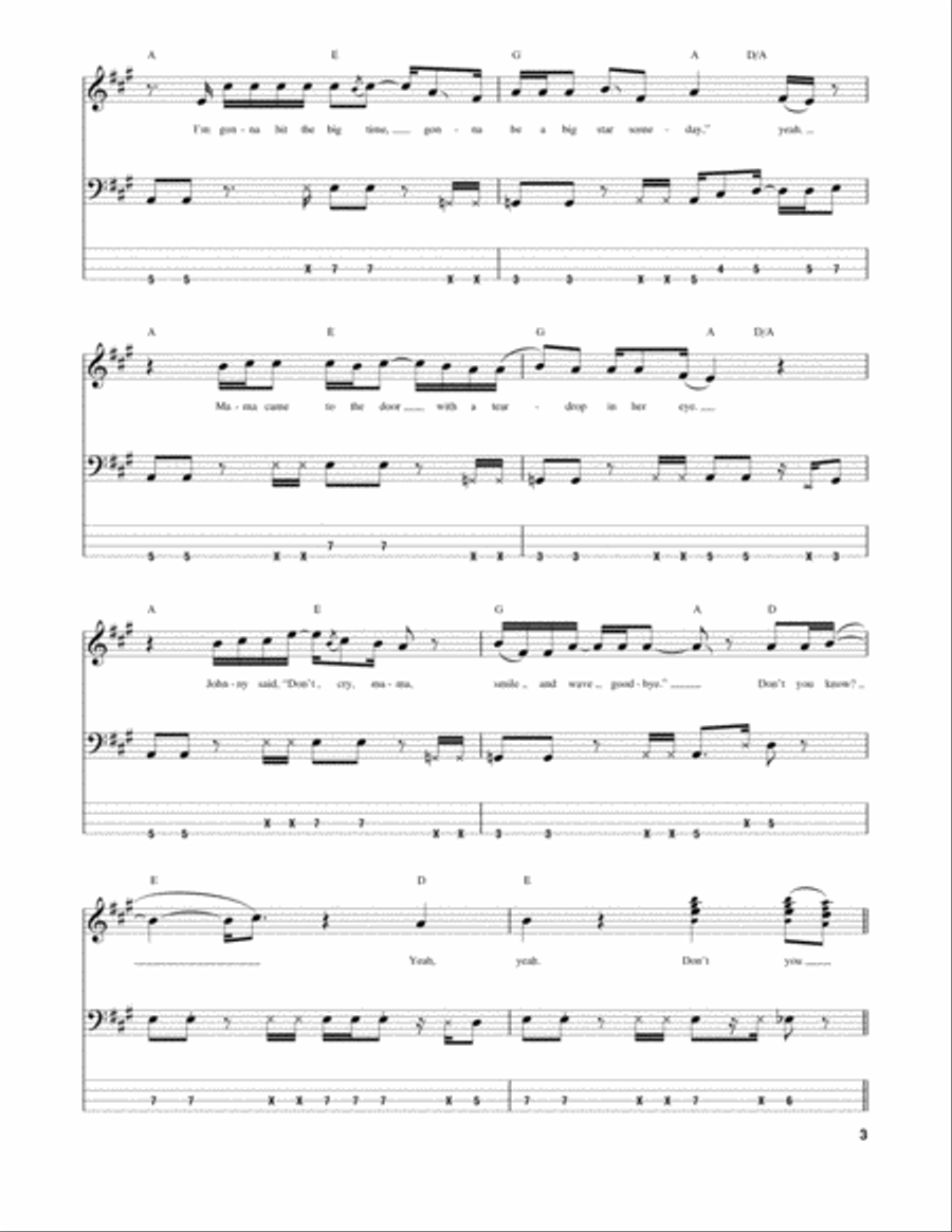 Shooting Star Shooting Star Guitar Tablature scores gallery preview page 3