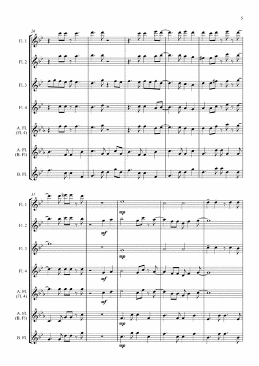 Mas Que Nada Woodwind Quintet scores gallery preview page 5