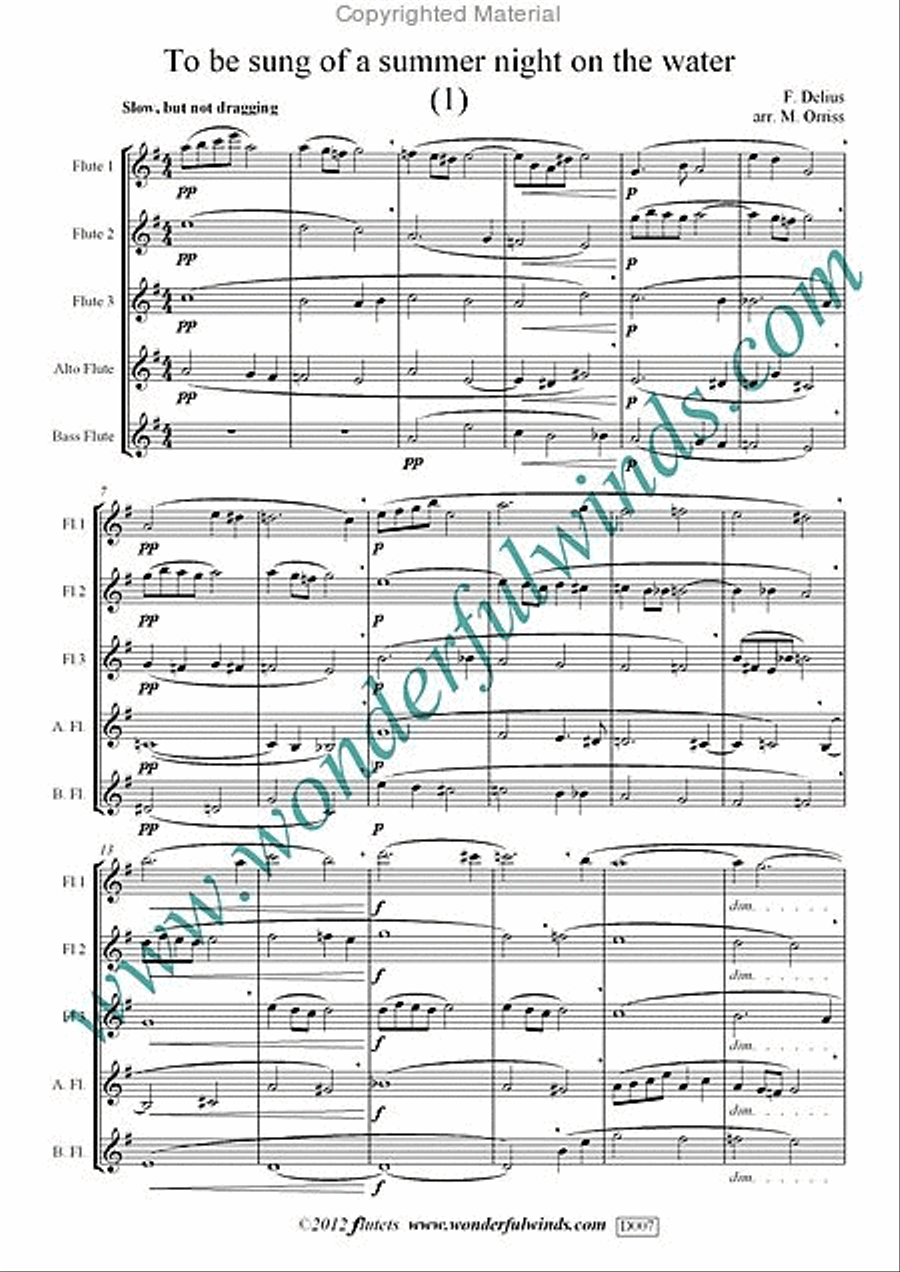 To Be Sung Of A Summer Night On The Water Flute scores gallery preview page 2