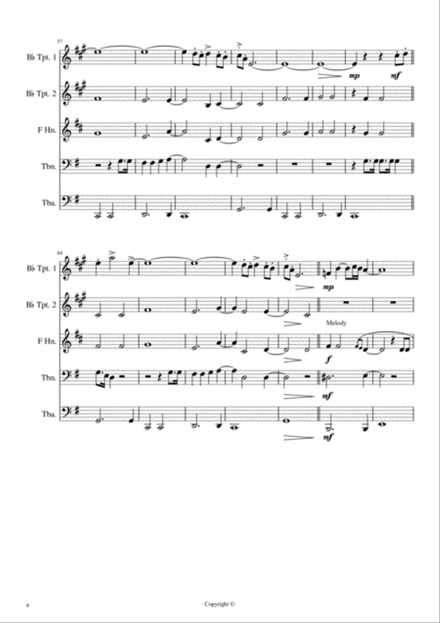 The Name Of The Game Brass Ensemble scores gallery preview page 4