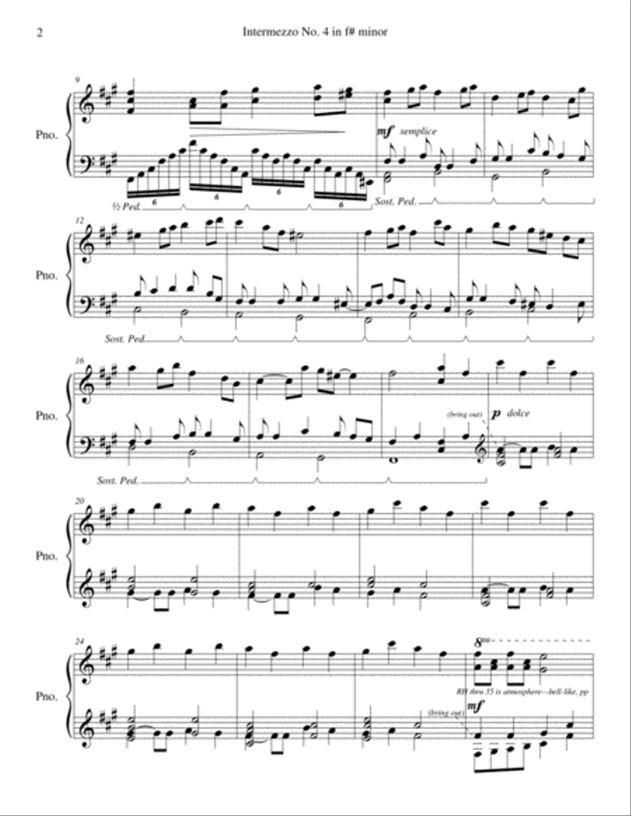Intermezzo No. 4, Op. 3 in f#-minor Piano Solo scores gallery preview page 2