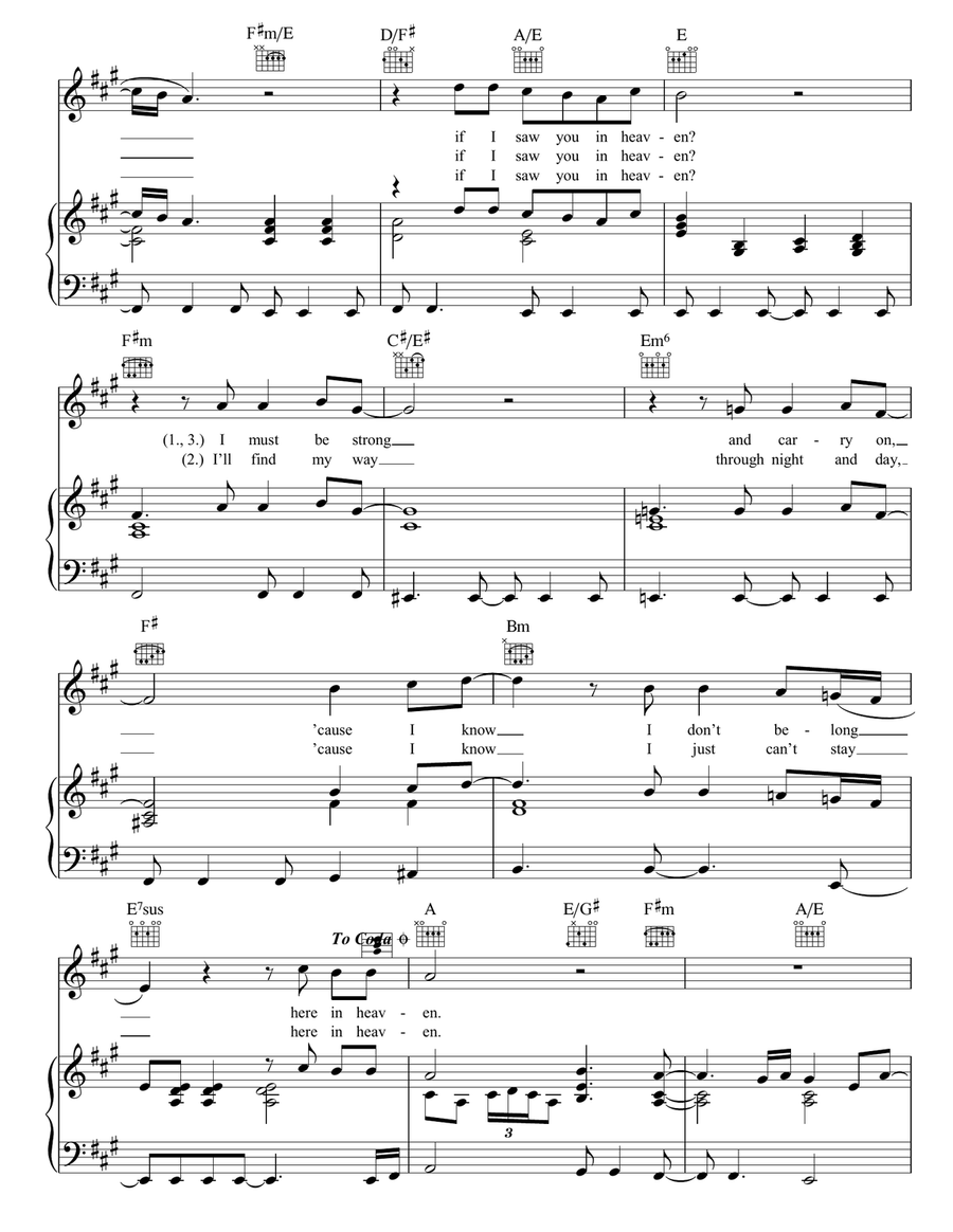 Tears In Heaven Piano, Vocal, Guitar scores gallery preview page 2