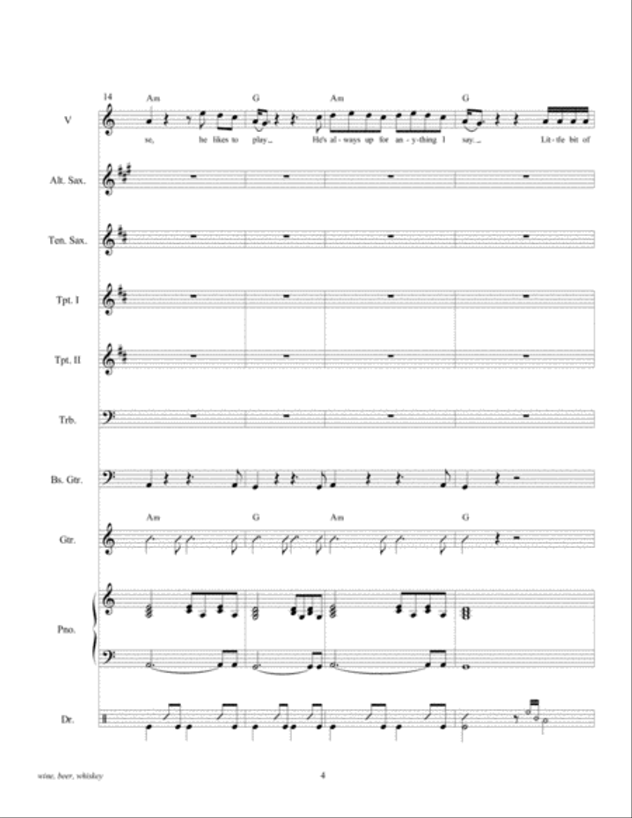 Wine, Beer Whiskey Large Ensemble scores gallery preview page 6