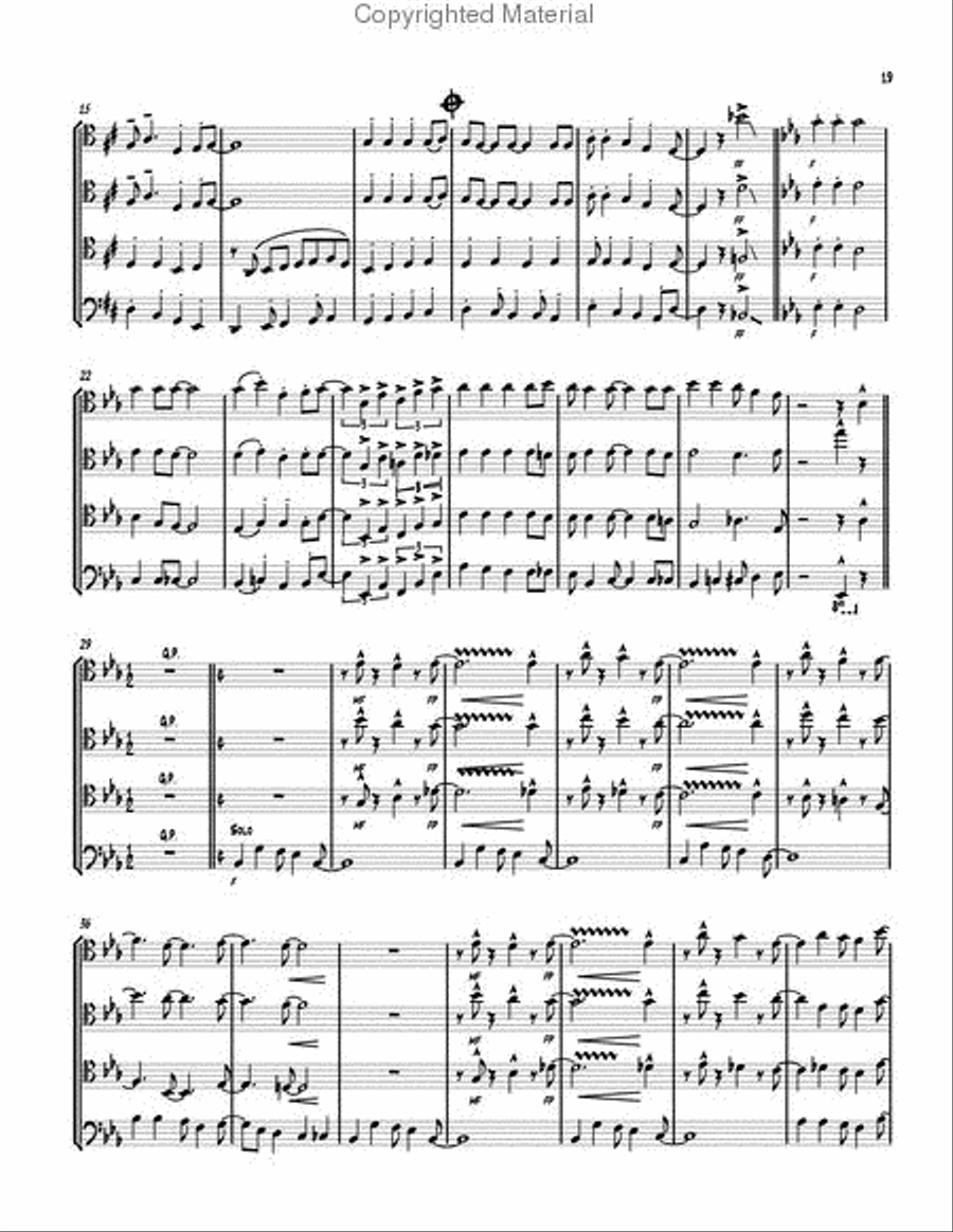 19 Traditional Christmas Carols Trombone Quartet scores gallery preview page 11