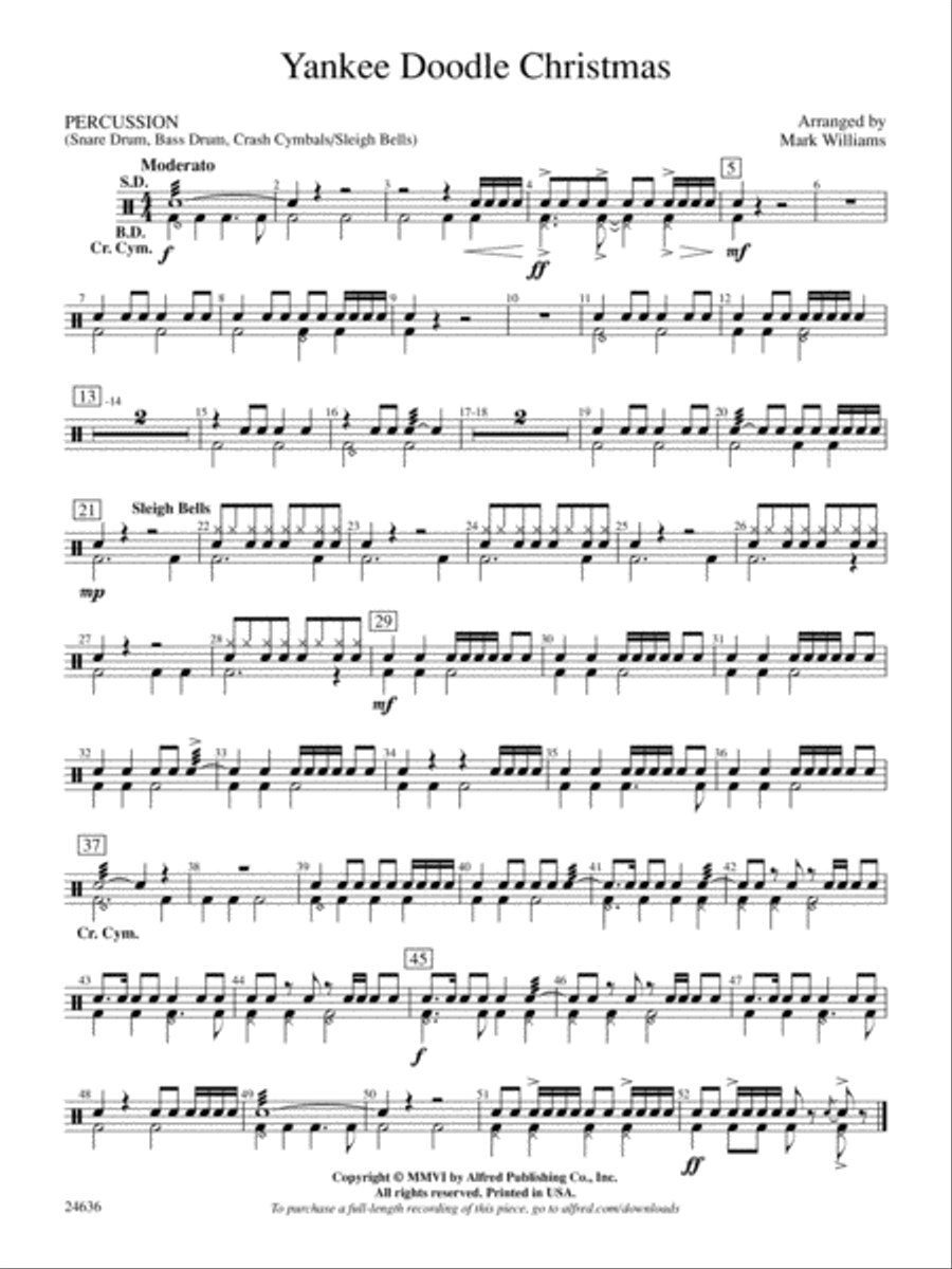 Yankee Doodle Christmas: 1st Percussion Concert Band scores gallery preview page 1
