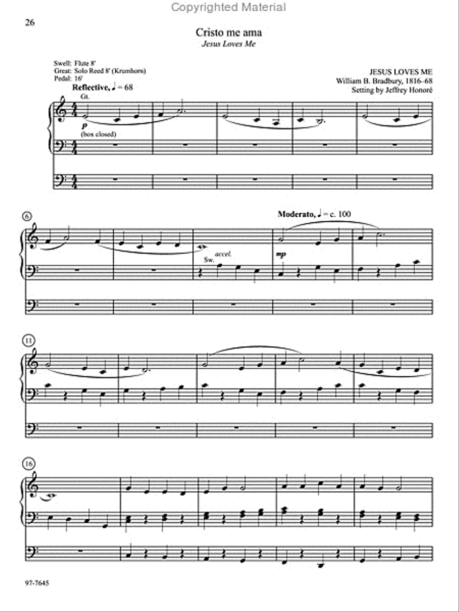 Un cantico nuevo: Organ Preludes for Spanish-Language Hymns in Lutheran Service Book Organ scores gallery preview page 7
