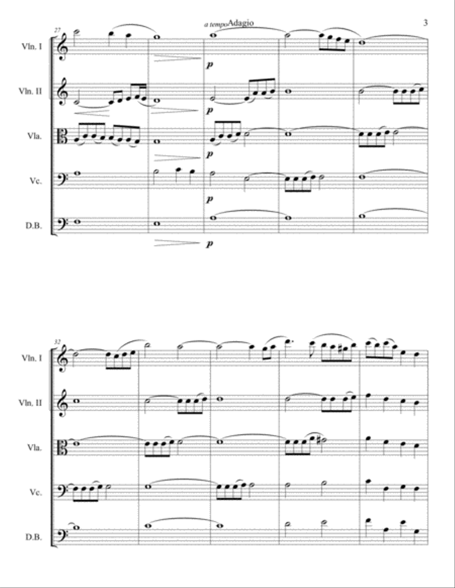 Adagio in A String Quartet scores gallery preview page 3