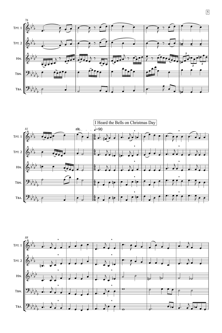 The Christmas Horn Spirit 2 // Brass Quintet Brass Quintet scores gallery preview page 5