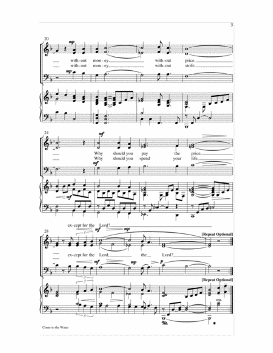 Come to the Water Come to the Water Choir scores gallery preview page 3