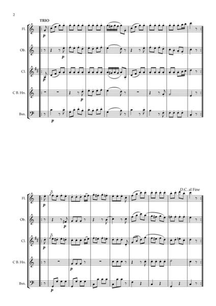 Beethoven: Zwölf Contretänzes (Twelve Countredances) WoO 14 No.6 - wind quintet image number null