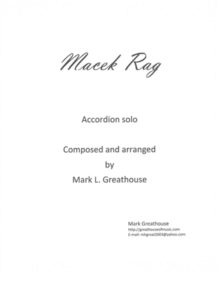 Book cover for Macek Rag -- Accordion Solo