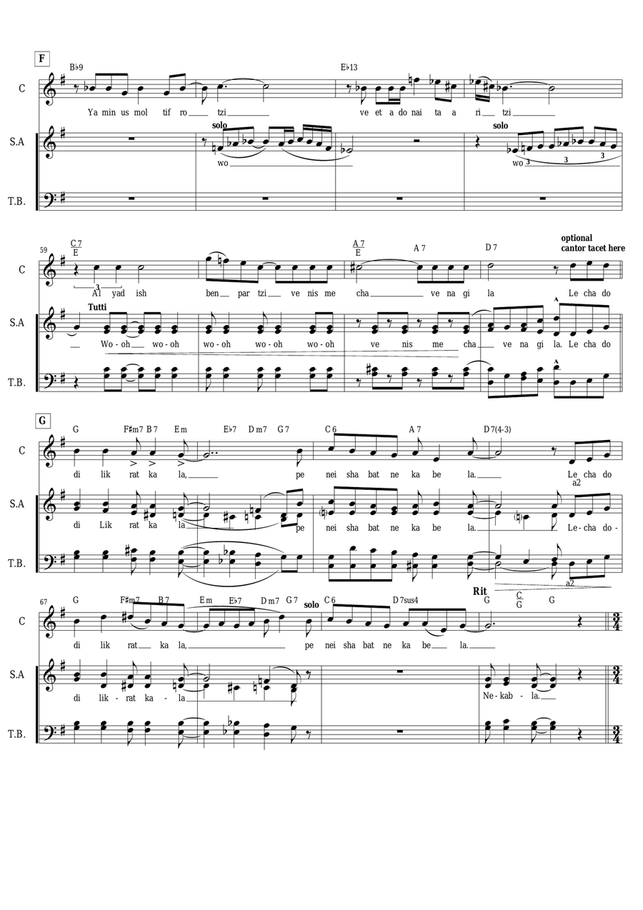 L'kha Dodi - Gospel L'kha Dodi - Gospel 4-Part scores gallery preview page 4