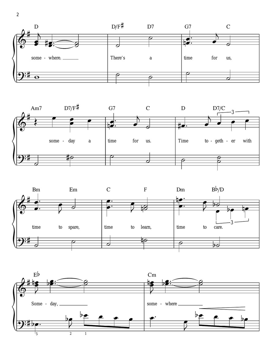 Somewhere (from West Side Story) Voice scores gallery preview page 2