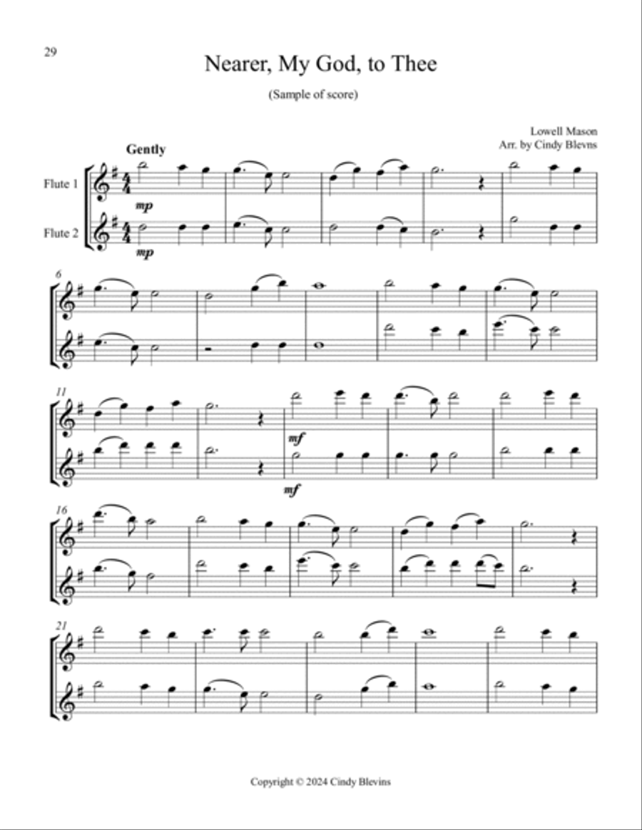 12 Favorite Hymns, Book 2, Flute Duets Flute Duet scores gallery preview page 4
