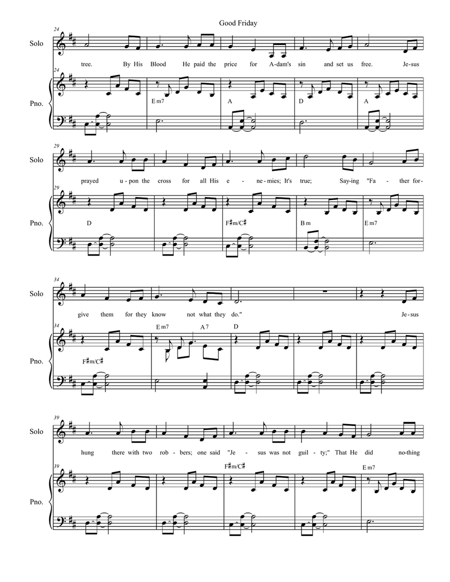 Good Friday (Vocal Solo with SATB) 4-Part scores gallery preview page 2