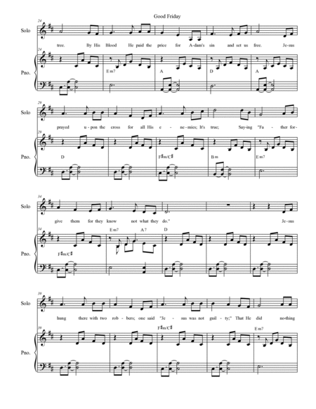 Good Friday (Vocal Solo with SATB) image number null
