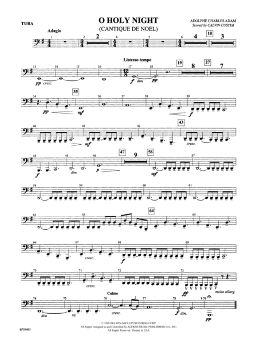 O Holy Night: Tuba Full Orchestra scores gallery preview page 1