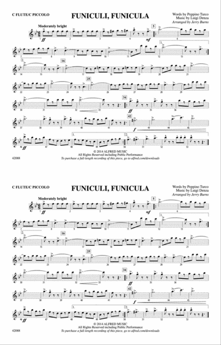 Funiculi, Funicula: Flute Marching Band scores gallery preview page 1