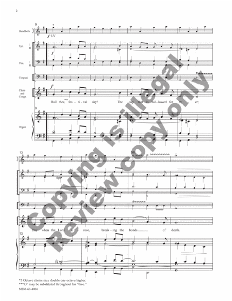 Hail Thee, Festival Day (Full Score) Choir scores gallery preview page 9