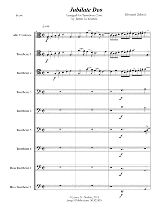 Gabrieli: Jubilate Deo Ch. 136 for Trombone Choir
