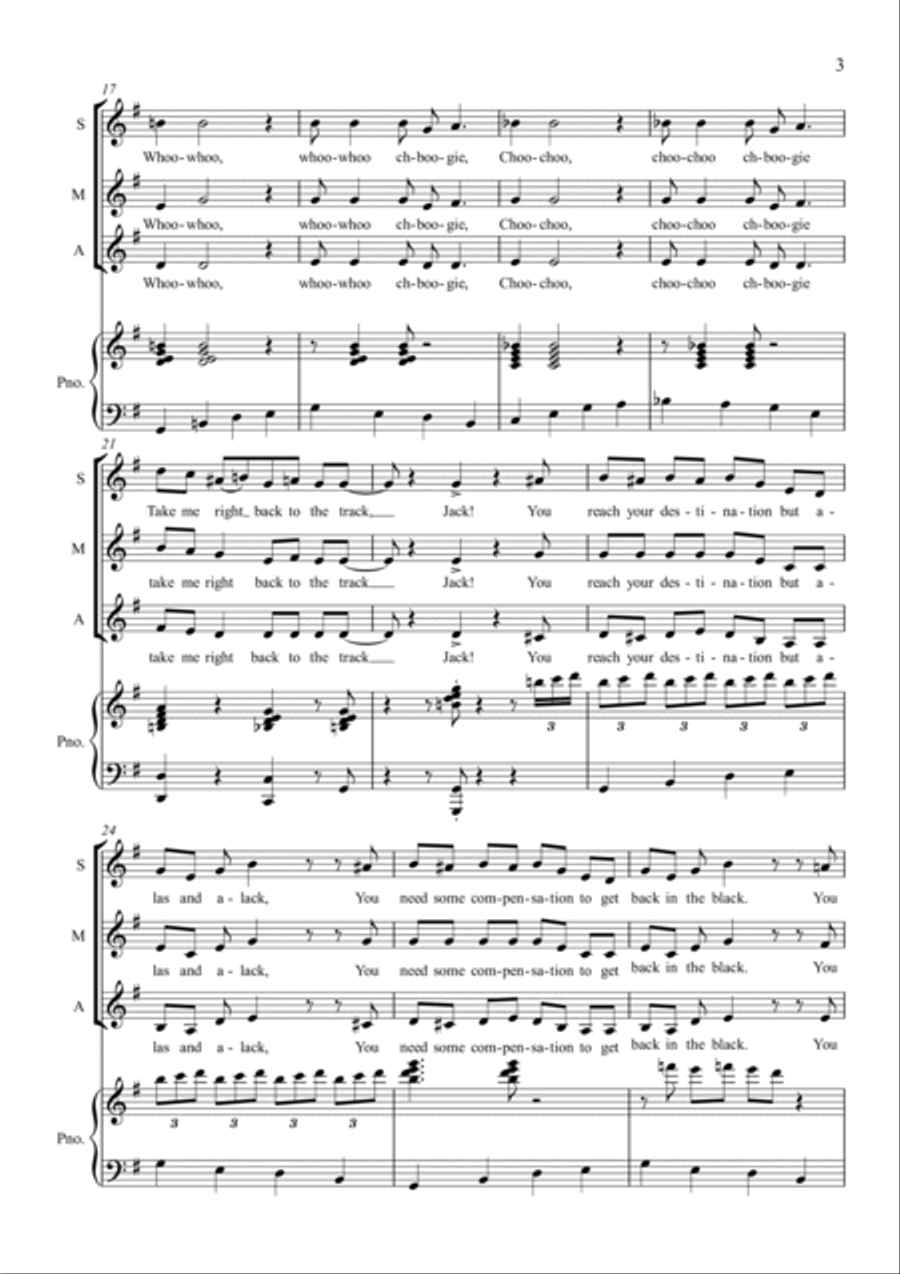 Choo Choo Ch' Boogie SSA scores gallery preview page 3
