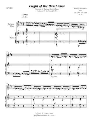 Korsakov: Flight of the Bumblebee for Baritone Horn & Piano