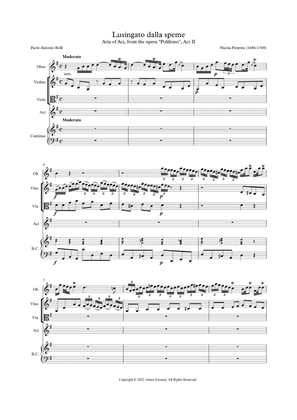 "Lusingato dalla speme" from the opera "Polifemo" by Nicola Porpora - Score Only