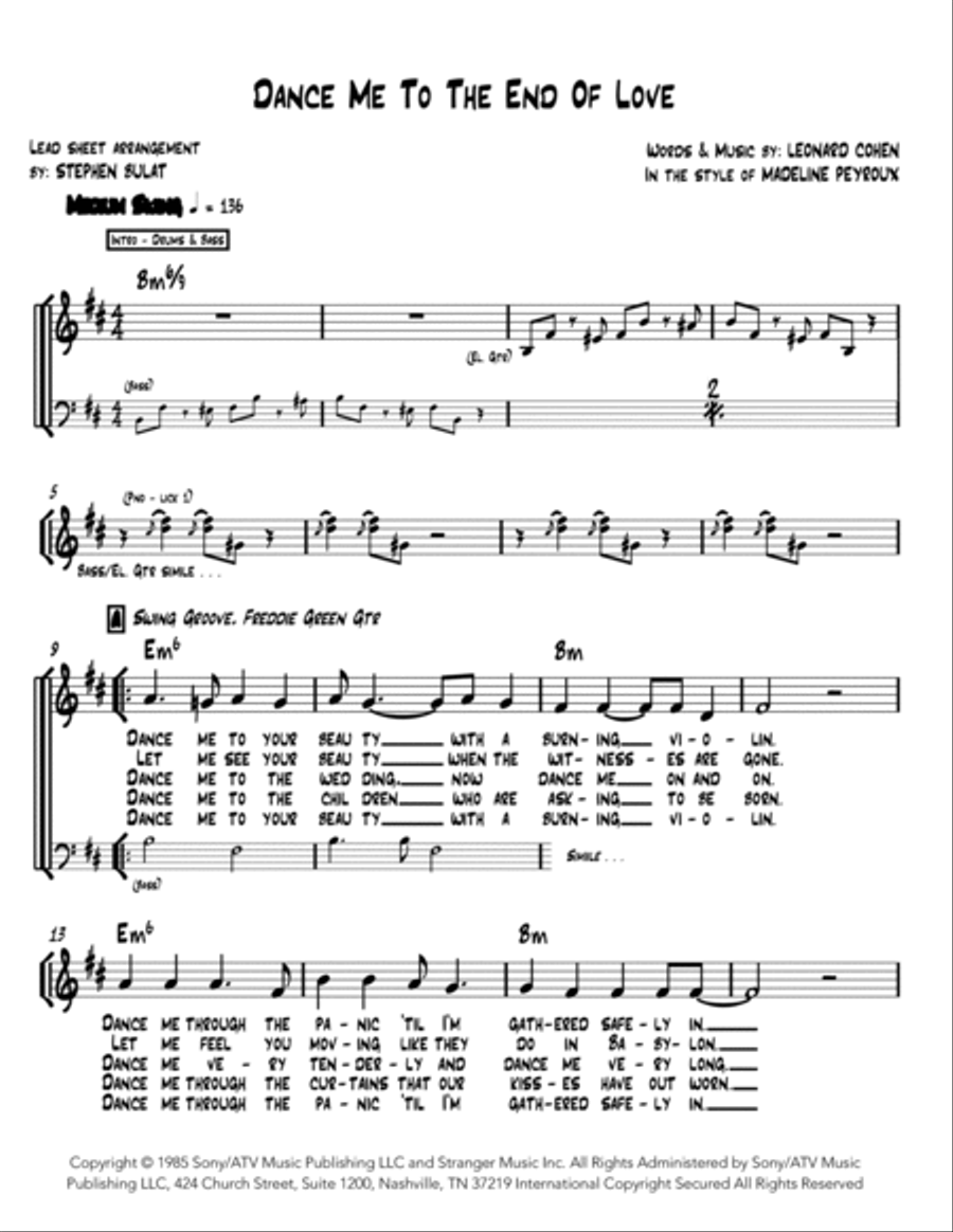 Dance Me To The End Of Love Large Ensemble scores gallery preview page 2