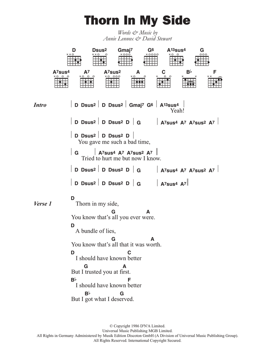 Thorn In My Side Acoustic Guitar scores gallery preview page 1
