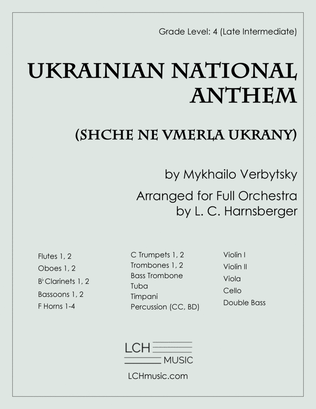 Ukrainian National Anthem for Full Orchestra arr. Harnsberger