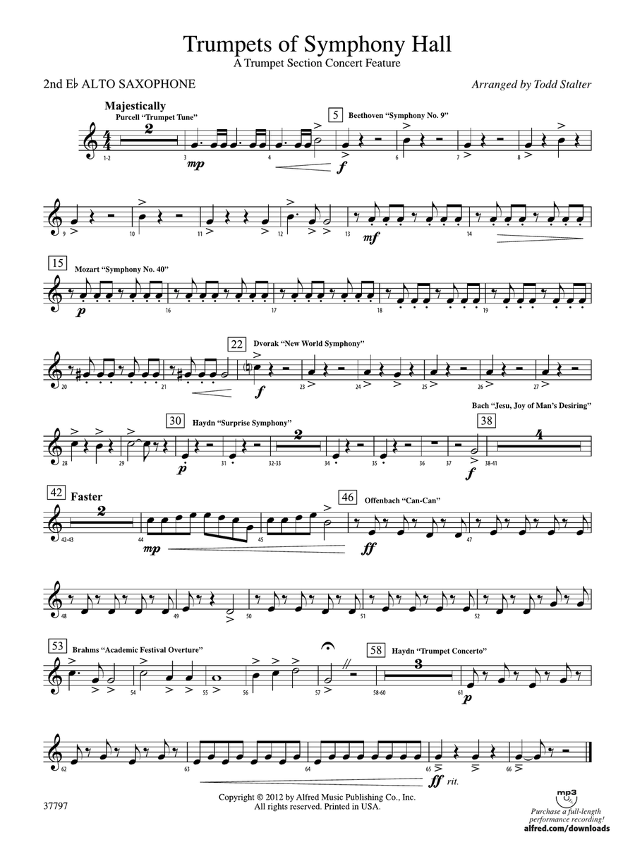 Trumpets of Symphony Hall: 2nd E-flat Alto Saxophone