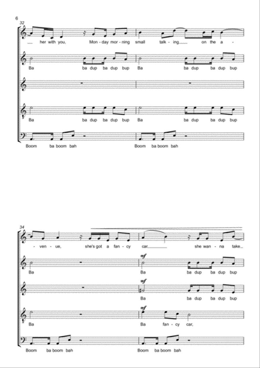 Settle Down 4-Part scores gallery preview page 6