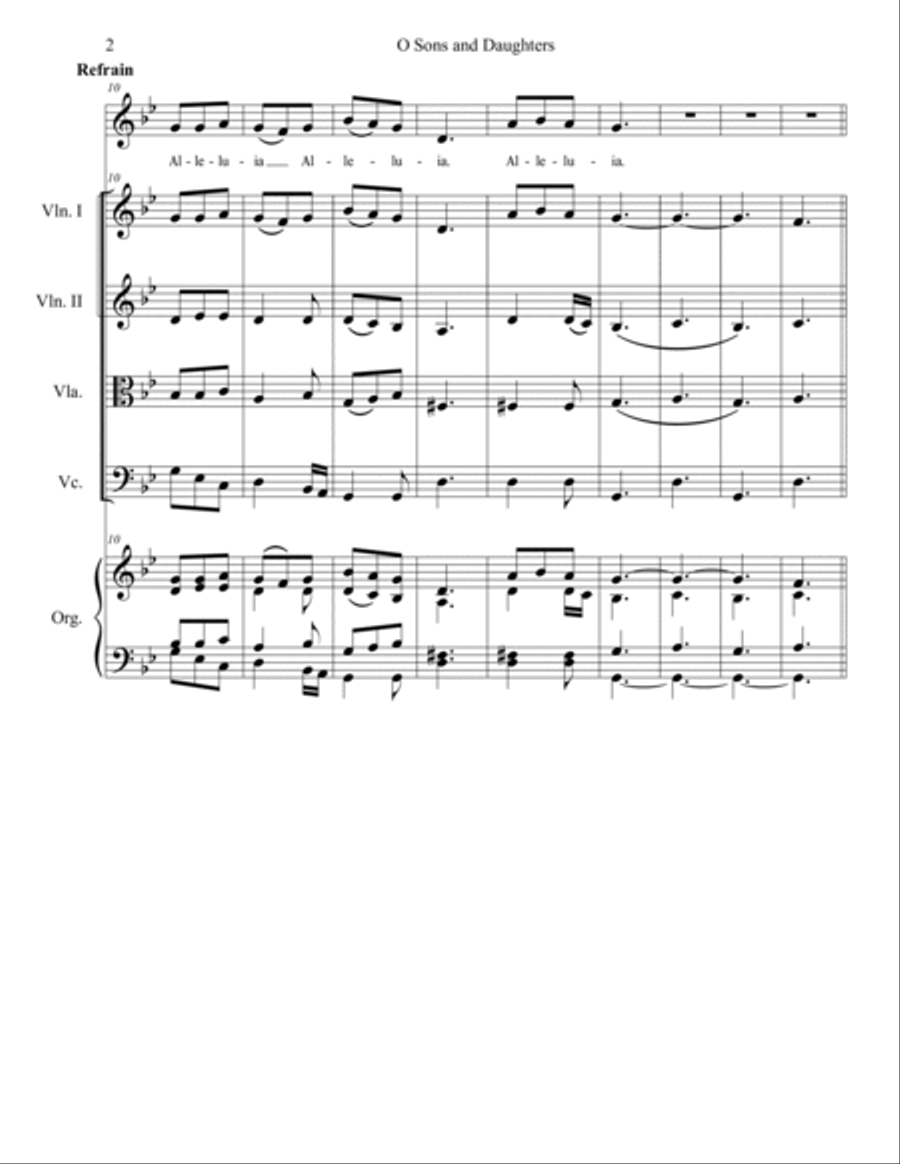 O Sons and Daughters (O filii et filiae) for String Quartet and Organ String Quartet scores gallery preview page 2