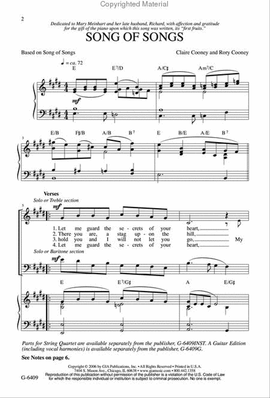 Song of Songs Song of Songs Unison Choir scores gallery preview page 2