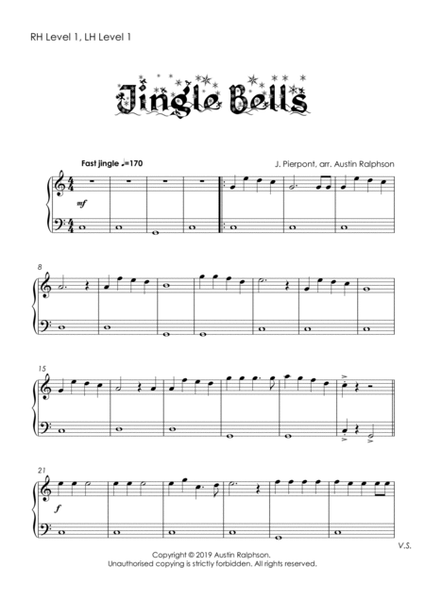 COMPLETE Christmas book for easy piano to intermediate piano (5 pieces) - Mixed Abilities Series image number null