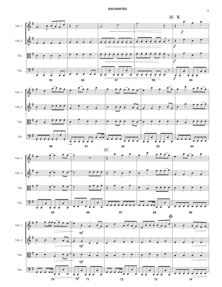 Enchanted String Quartet scores gallery preview page 5